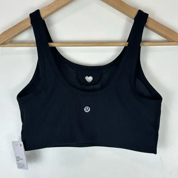 Lululemon Heart Nulu Ribbed Scoopneck Bra B/C Black Size M Valentine Pilates
